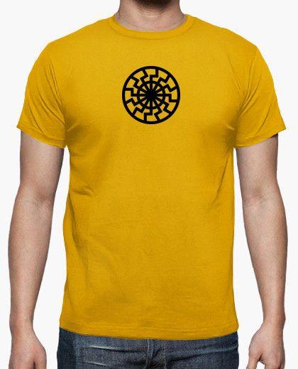 Guy with Yellow Sun Logo - sun 2 black guy, manga short, yellow T-shirt - 6609 | Tostadora.com