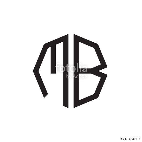 Two B Logo - two letter MB, B, M, octagon logo