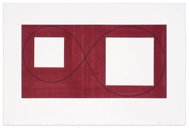 Two Red Squares Logo - Two Open Squares Within a Red Area by Robert Mangold on artnet