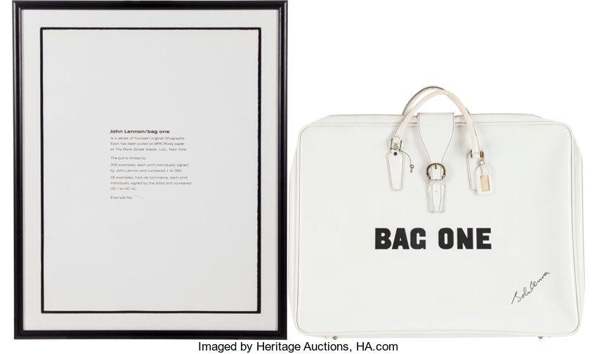 John Lennon Original Logo - Beatles - John Lennon Bag One Original White Portfolio Bag with ...