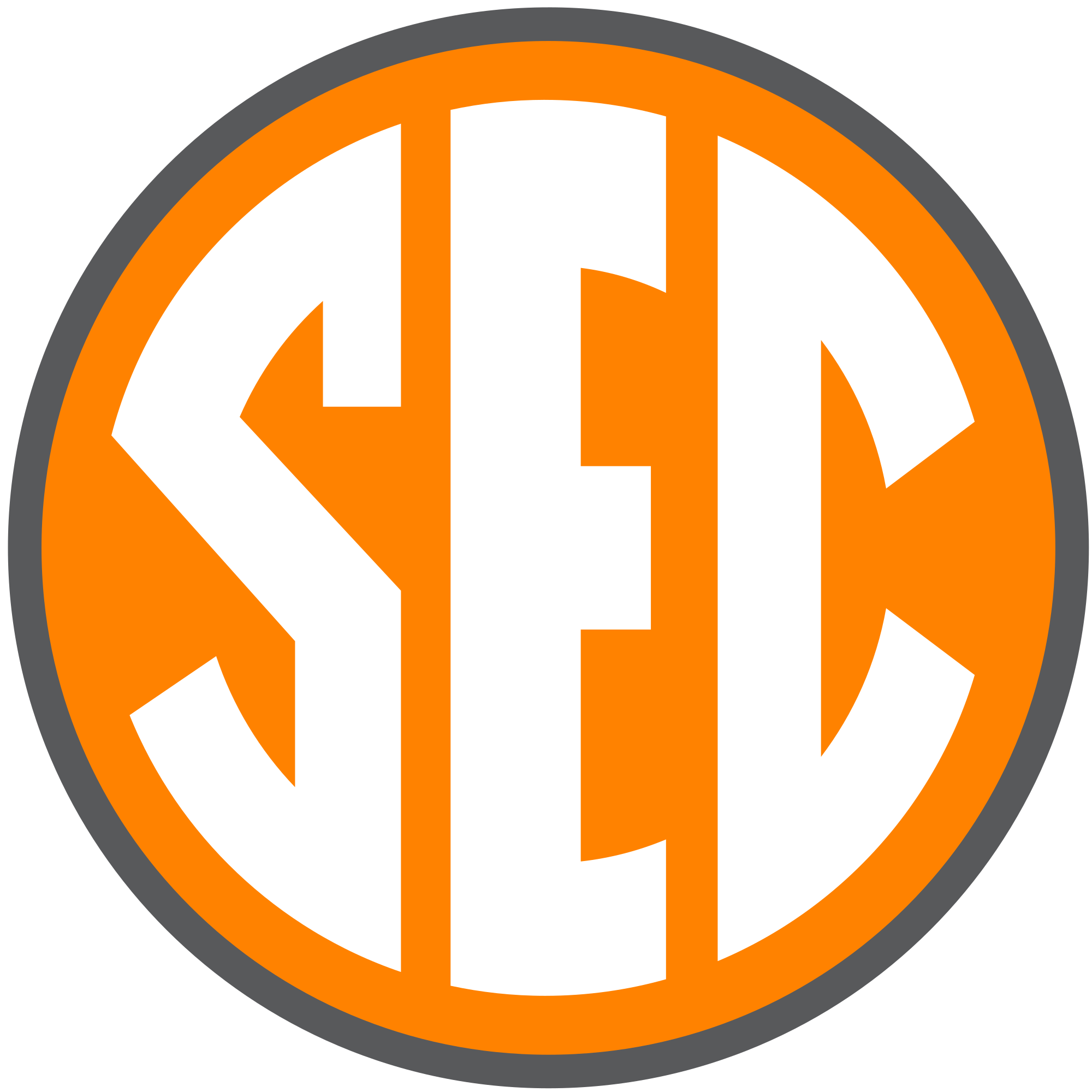 Color Orange Circle Logo - SEC logo in Tennessee colors.svg