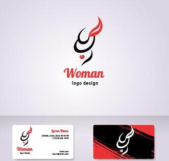 Elegant Woman Logo - Elegant woman logo with cards vector graphics Free vector in ...