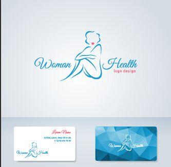 Elegant Woman Logo - Elegant woman logo with cards vector graphics Free vector in ...