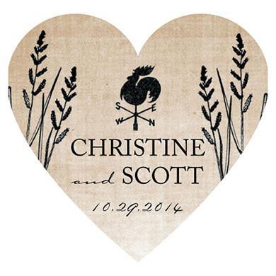 Rustic Country Logo - Rustic Country Heart Sticker – Candy Cake Weddings Favors and Custom ...