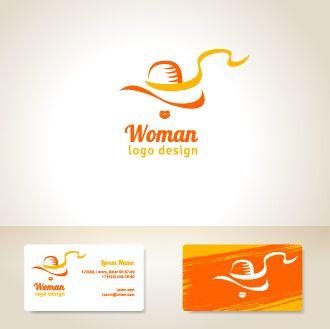 Elegant Woman Logo - Elegant woman logo with cards vector graphics 02 free download