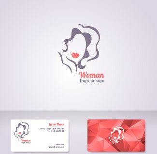 Elegant Woman Logo - Elegant woman logo with cards vector graphics Free vector in ...