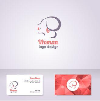 Elegant Woman Logo - Elegant woman logo with cards vector graphics 06 free download