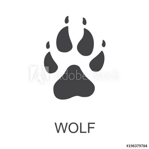 White Paw Logo - Vector illustration. Wolf Paw Prints Logo. Black on White background