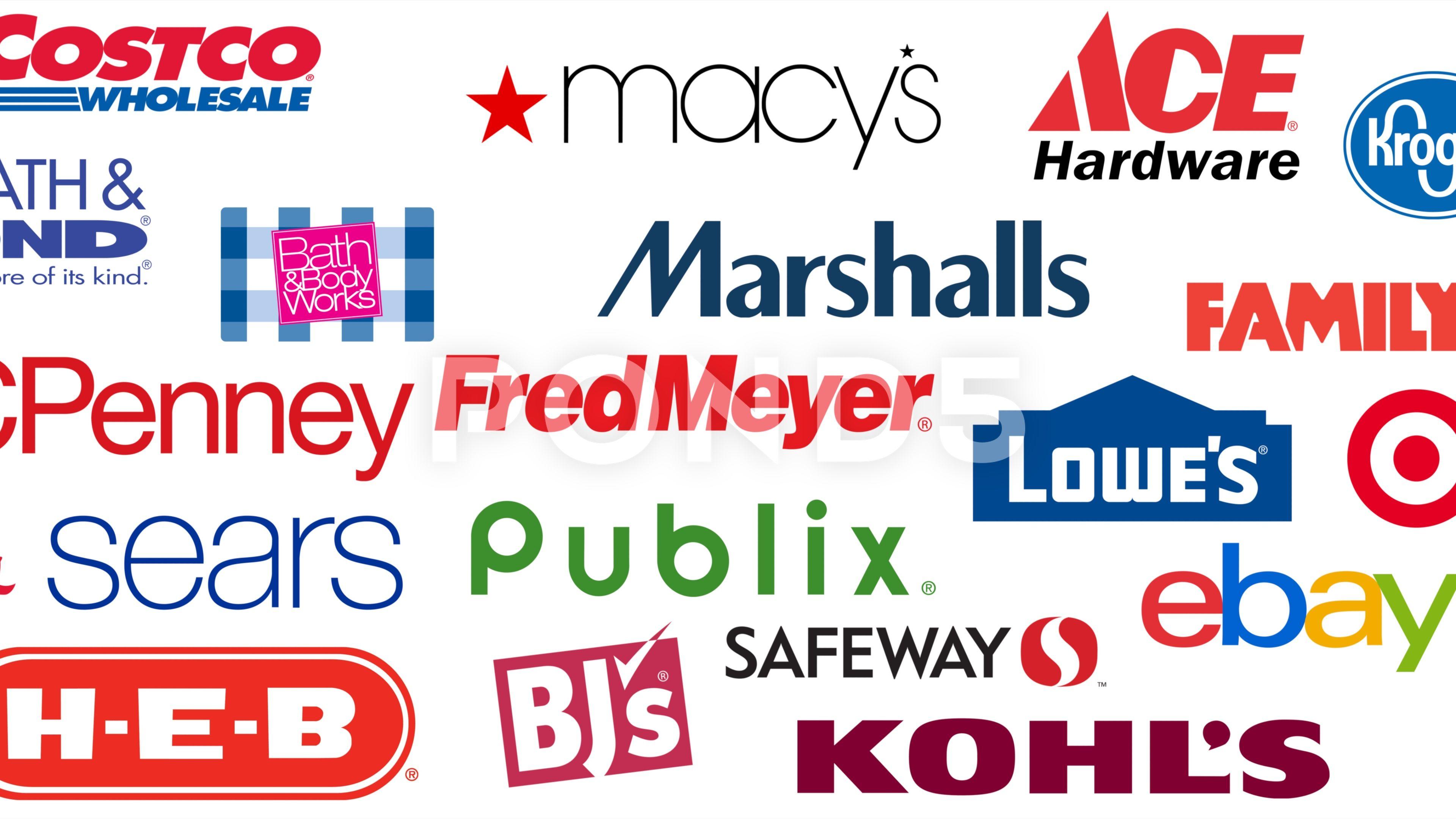 American Retail Company Logo - Video: Editorial: major American retail companies in 2017. Left to ...