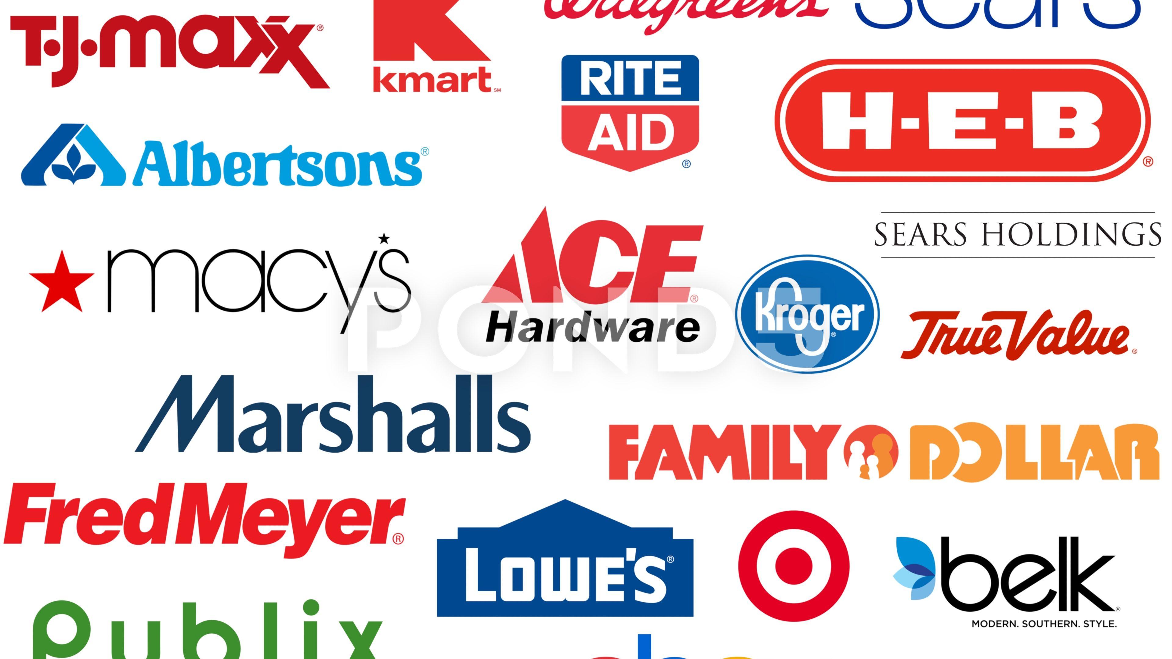 American Retail Company Logo - Video: Editorial: major American retail companies in 2017. Bottom to ...