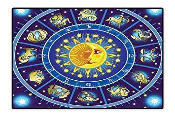 Dark Blue Orange Circle Logo - Amazon.com: Area Rug Horoscope Circle Around Sun Birth Zodiac ...