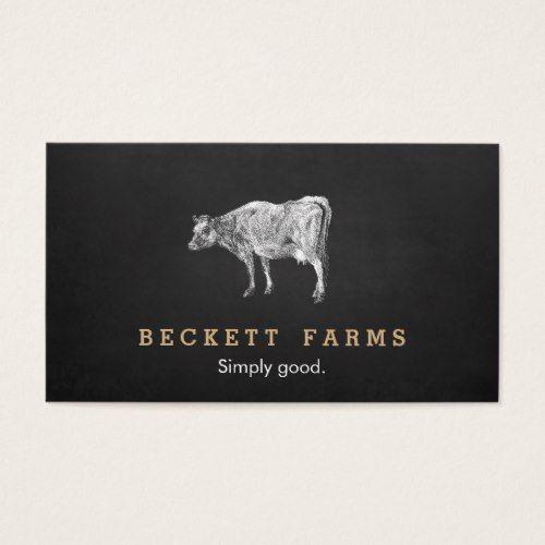 Rustic Country Logo - Vintage Dairy Cow Logo Rustic Country Chalkboard Business Card in ...