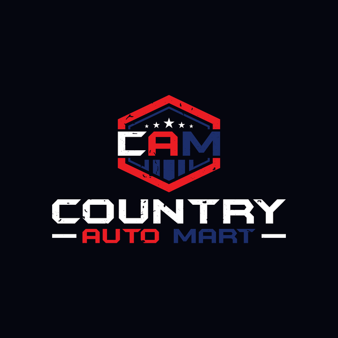 Rustic Country Logo - RUSTIC COUNTRY, RED WHITE AND BLUE for Country Auto Mart. Logo