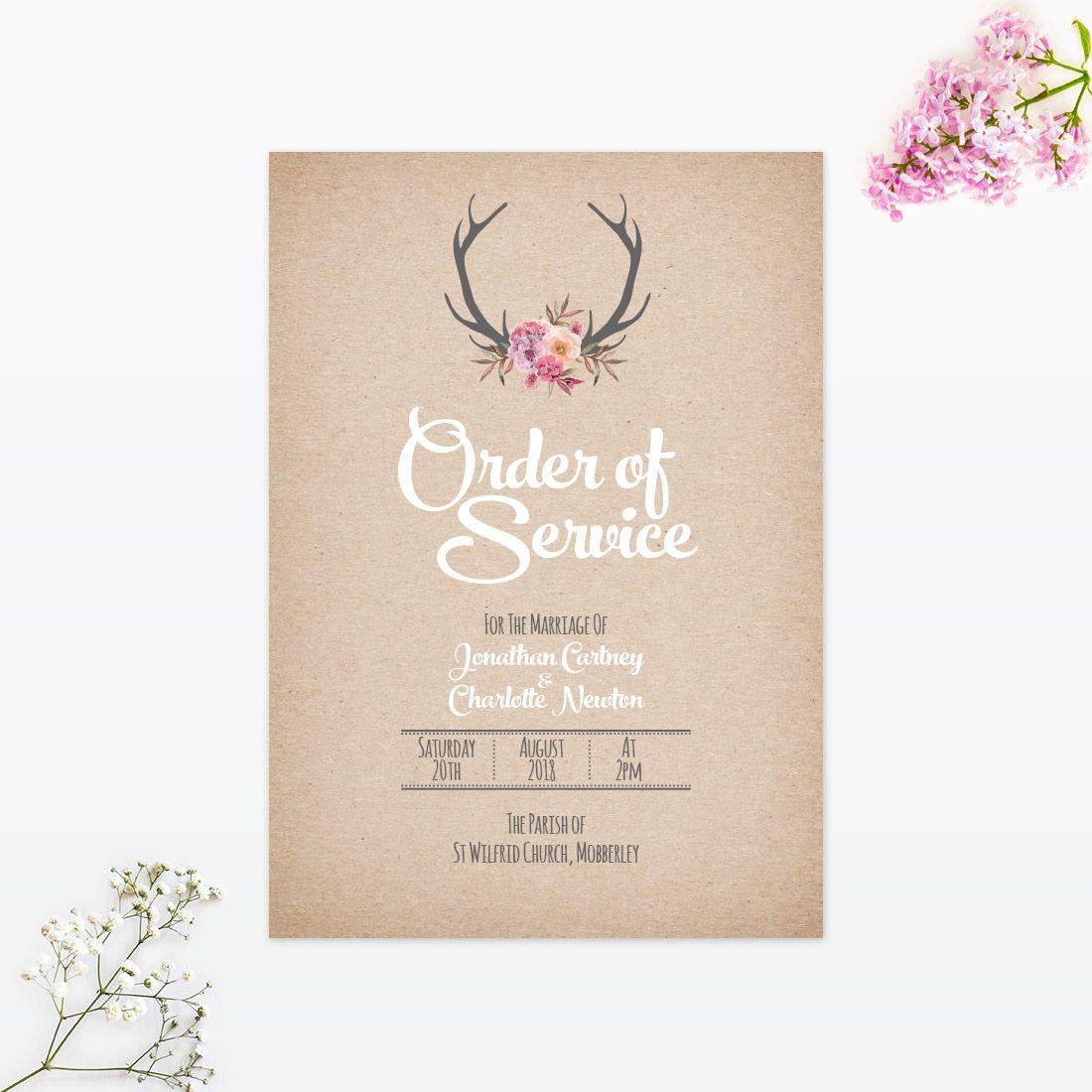 Rustic Country Logo - Country Rustic Order of Service | Love Invited - Customisable ...