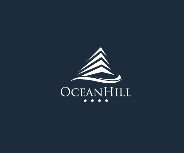 Star in Triangle Logo - Oceanhill 4 Star Hotel Logo Design. Branding. Logo