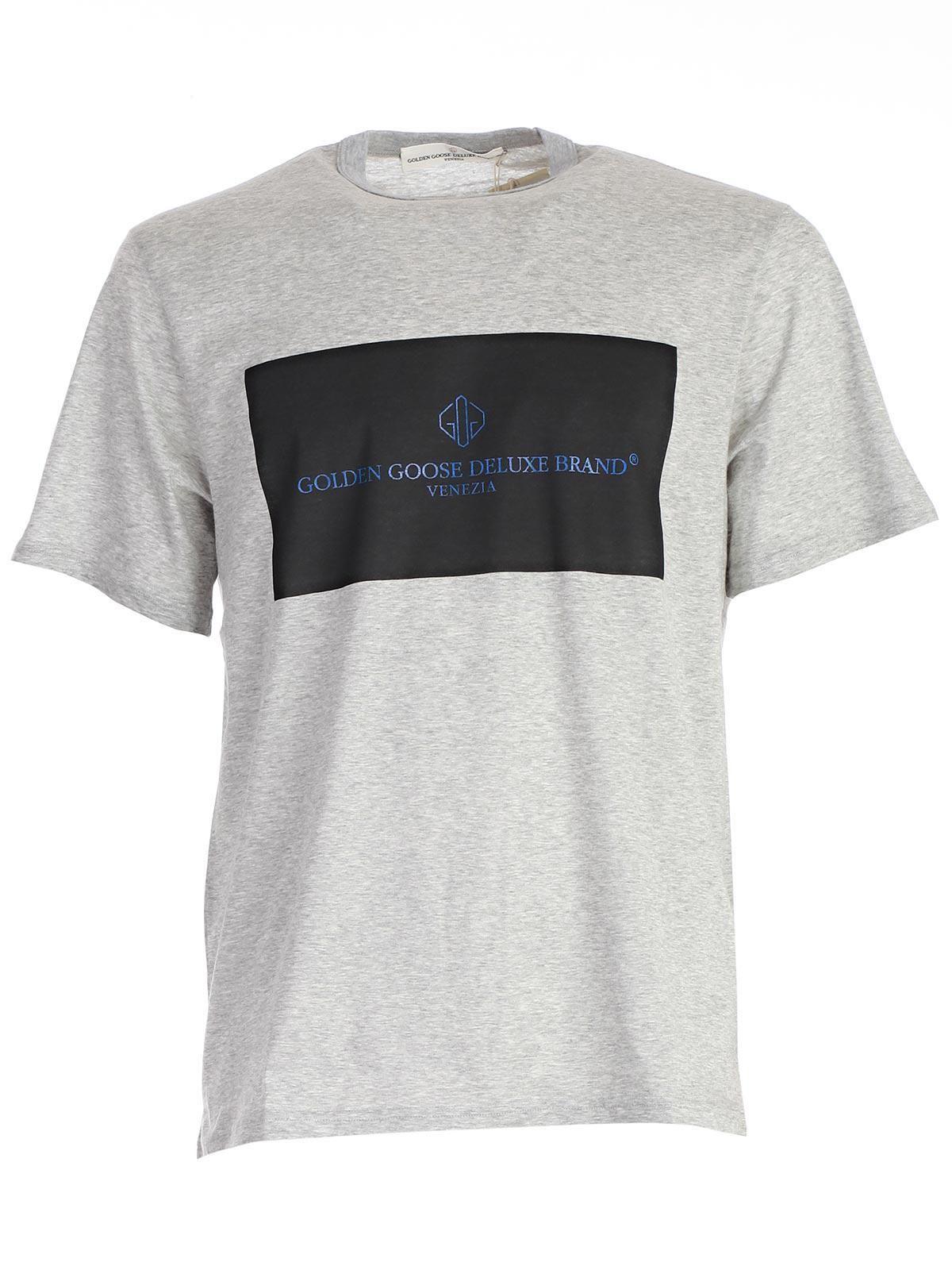 Goose Clothing Logo - Golden Goose Deluxe Brand T Shirt Big Logo In Gray For Men
