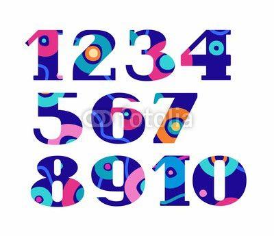 Dark Blue Orange Circle Logo - Figures, color, abstract circles, vector. Vector numerals with serif ...