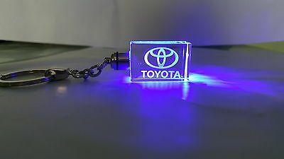 Purple Toyota Logo - CRYSTAL LED LASER Key Rings TOYOTA Logo Blue & Purple - £4.75