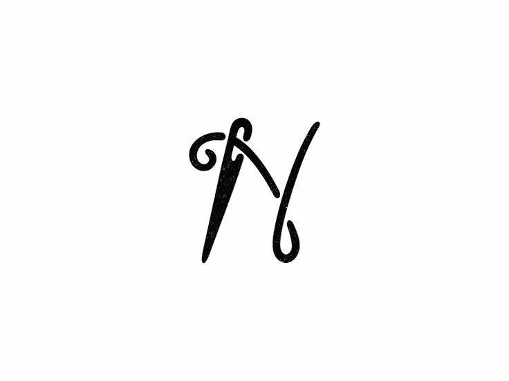 Black Letter N Logo - Needle - Logo Design - Logomark, Mark, N, Needle, Thread, Letter N ...