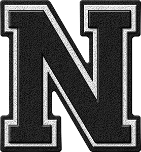 Black Letter N Logo - Presentation Alphabets: Black Varsity Letter N