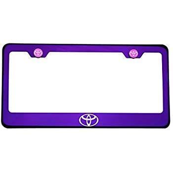 Purple Toyota Logo - One Toyota Logo on Blue Chrome Stainless Steel License