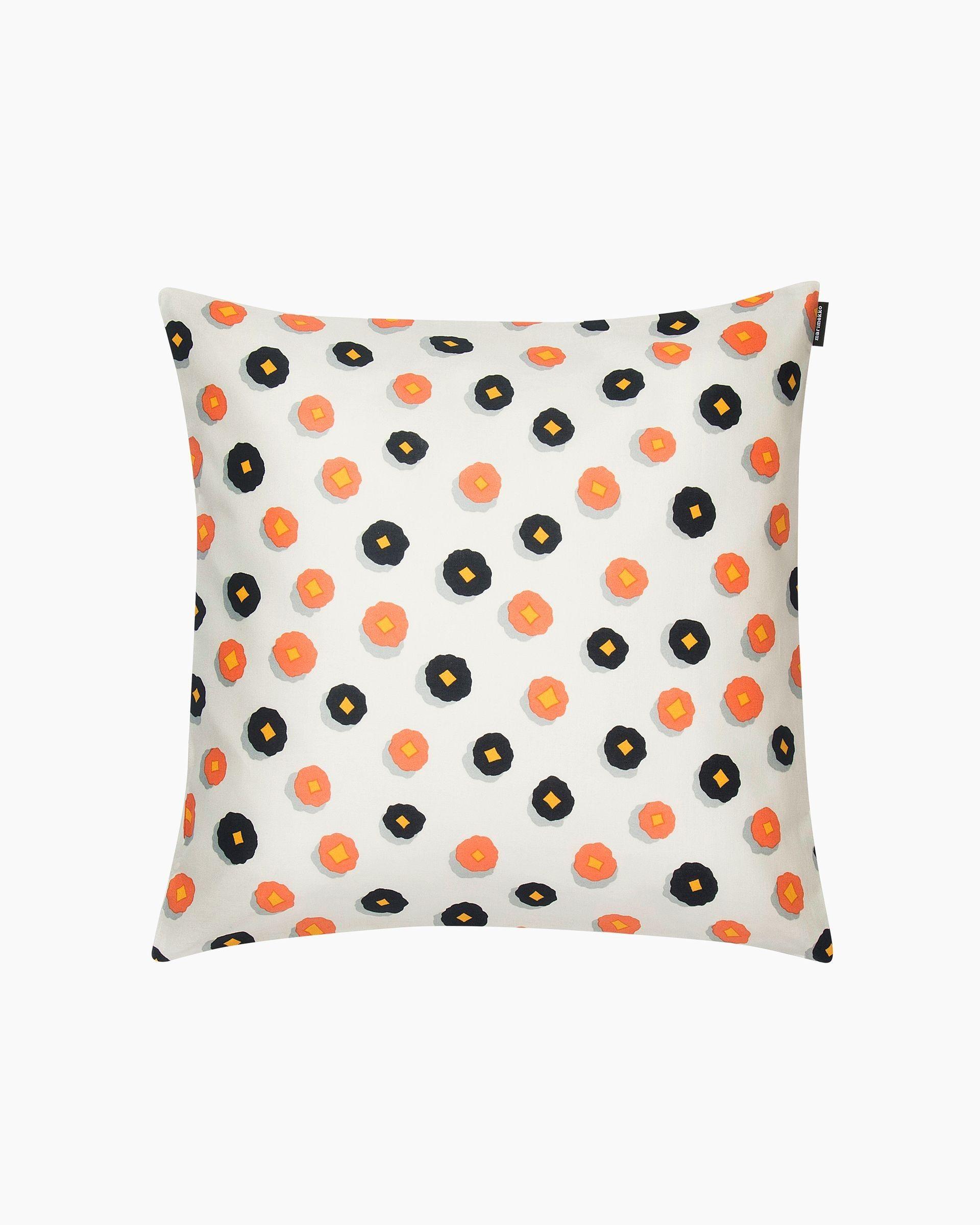 Dark Blue Orange Circle Logo - Huiskilo cushion cover 40x40 cm light beige, orange, dark blue