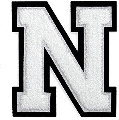 Black Letter N Logo - Amazon.com: Letter N - Chenille Stitch Varsity Iron-On Patch by pc ...