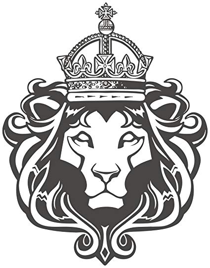 Black and White Lion Logo - ROYAL LION WITH CROWN AND MANE BLACK WHITE Vinyl Decal Sticker Two ...