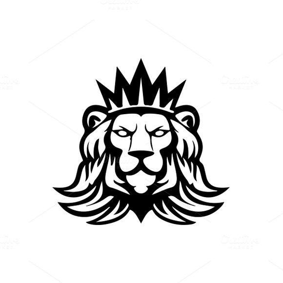 Black and White Lion Logo - Lion logo Template by MustaART on @creativemarket | GD - Logo ...