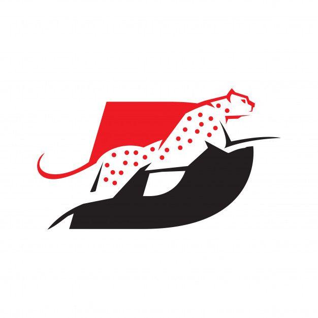 Red Cheetah Logo - Letter d cheetah logo Vector