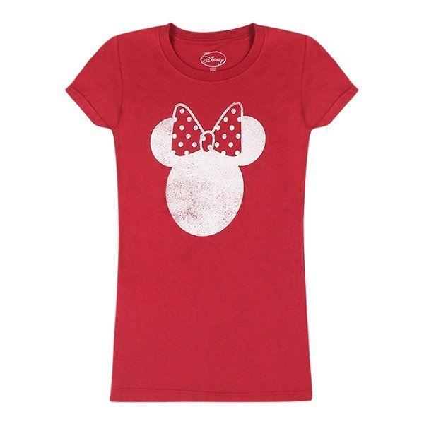 Red Mouse Logo - Shop Disney Minnie Mouse Logo Junior's Red T Shirt Shipping