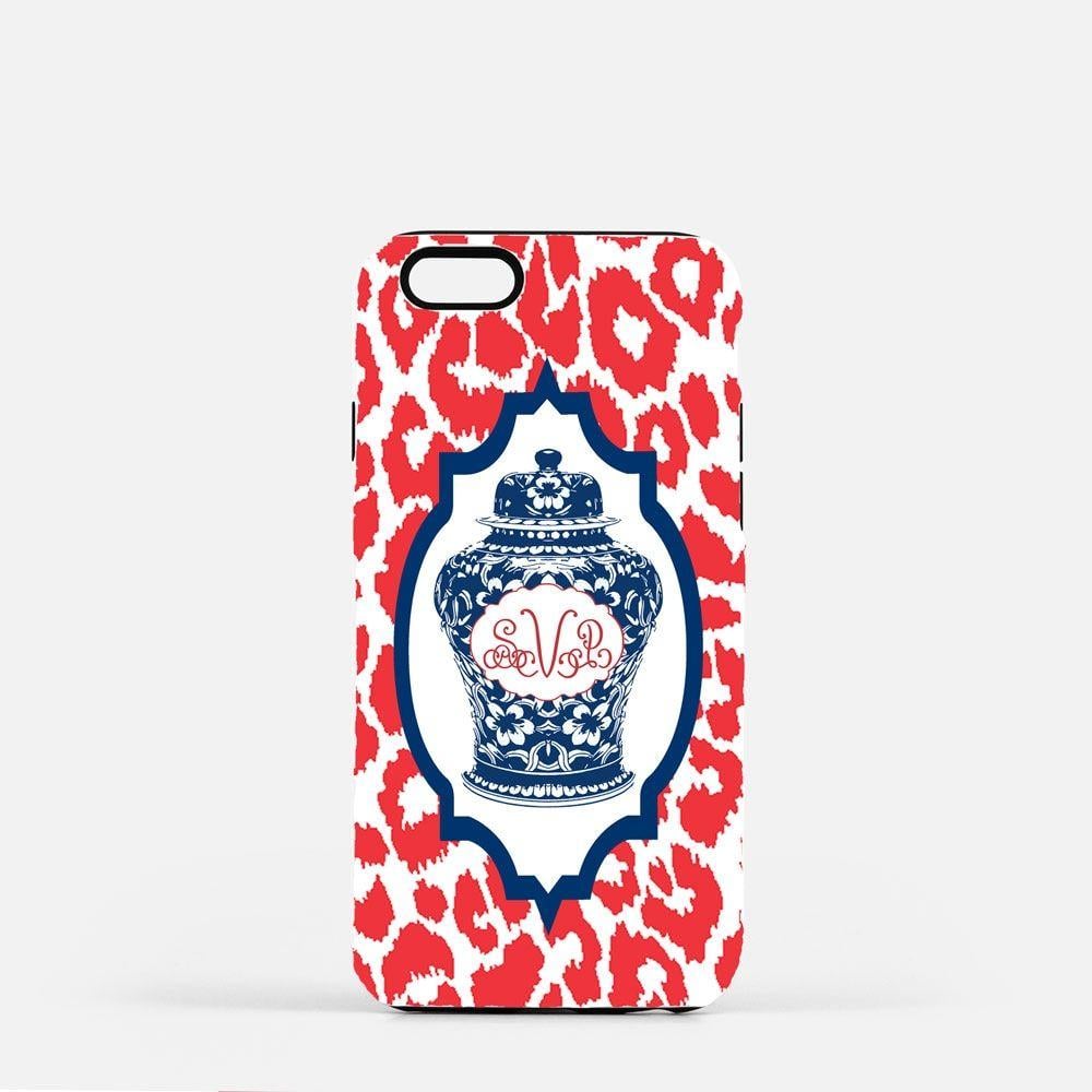 Red Cheetah Logo - Red Cheetah with Chinoiserie Ginger Jar iPhone / Samsung Case