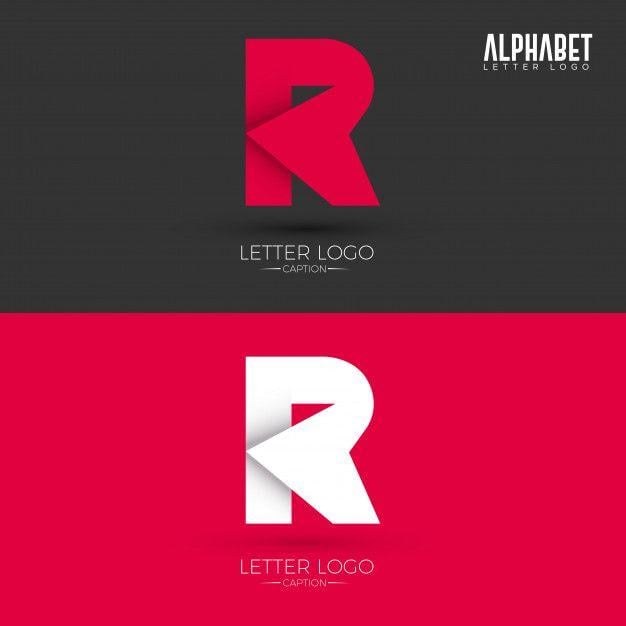 Red Color R Logo - Origami style r letter logo Vector | Premium Download