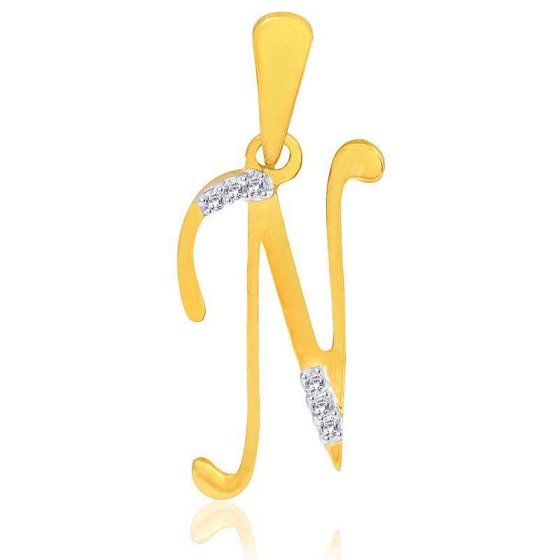 N Shaped Logo - Buy 11 Diamonds N Shaped Real Diamond Alphabet Pendant Llp136 Online ...