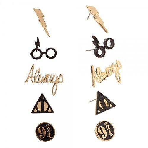 Potter Logo - Amazon.com: Harry Potter Logos 5 Pack Stud Earring Set: Jewelry