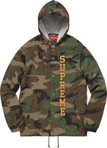 Camo Clothing Logo - Supreme Vertical Logo Hooded Coaches Jacket Camo Box Logo Blazer SB ...