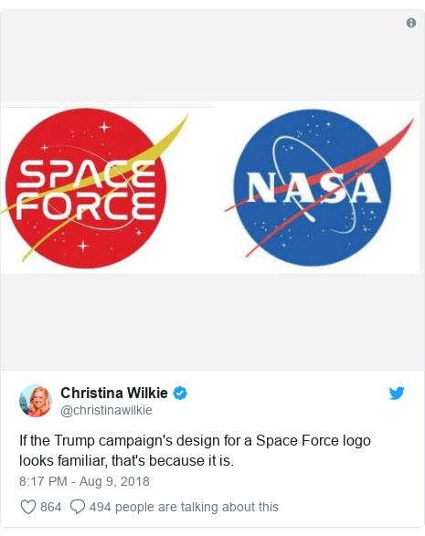 Com Force Logo - Space Force: Trump 2020 asks supporters to vote on logo - BBC News
