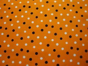 Dots Orange B Logo - Black & White Polka Dots on Orange B/G By Robert Kaufman-BTY | eBay