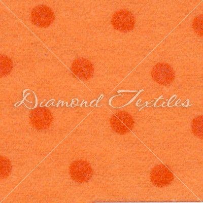 Dots Orange B Logo - orange dots on light orange flannel fabric | Diamond Textiles USA
