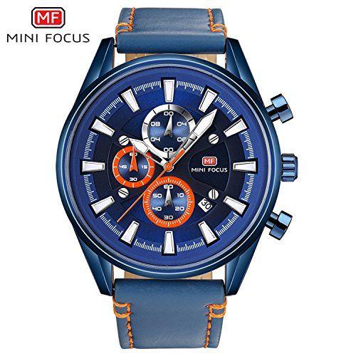 Watch with Blue Cross Logo - HWCOO Watch Mini Focus/Men's Watch/Sports/Calendar Luminous ...