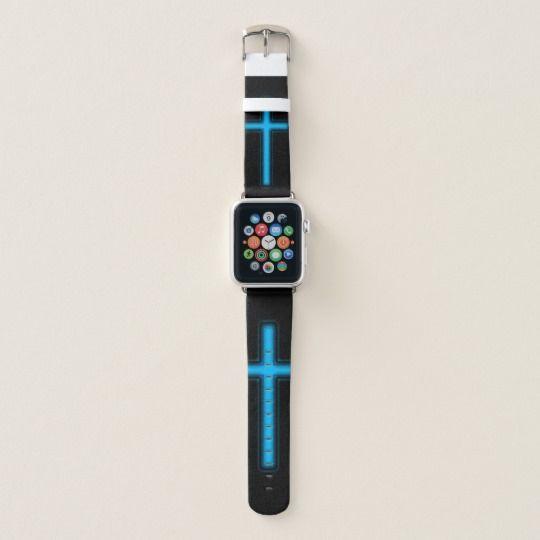 Watch with Blue Cross Logo - Blue Cross on Black, Apple Watch Band | Zazzle.com