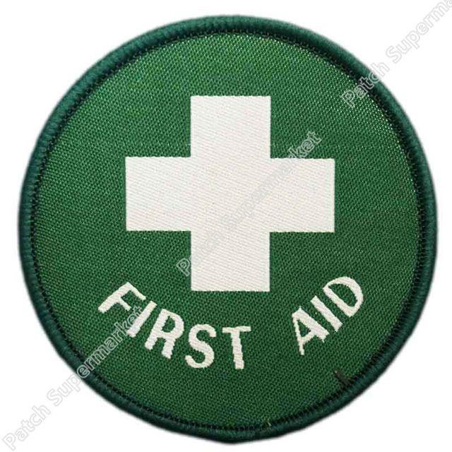 Military Medical Cross Logo - First Aid Circle Military Medical Medic Green White Cross Woven