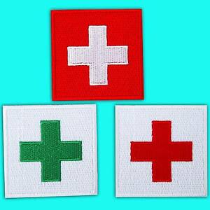 Military Medical Cross Logo - White / Red / Green Cross Military Medical Fraternal Embroidered