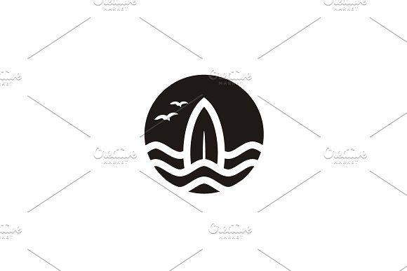 Surf Logo - Beach Surf Logo Design Logo Templates Creative Market