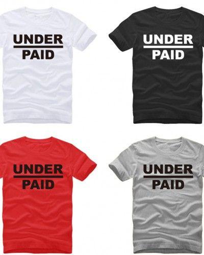 Plus Red and Black Letter T Logo - Underpaid letter t shirt for men black 3xl plus size tee short