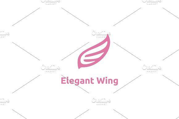 Initial E Logo - Beauty Wings Initial E Logo design ~ Logo Templates ~ Creative Market