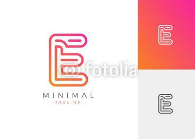 Initial E Logo - Minimal Line Letter Initial E Logo Design Template. Vector Logo ...