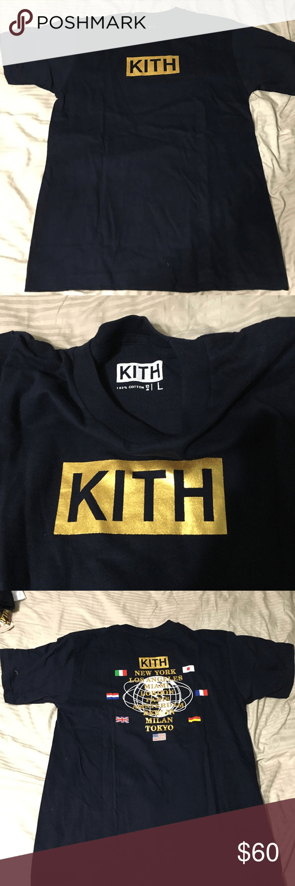 International Supreme Box Logo - Kith box logo navy blue international tee New Supreme Shirts Tees ...