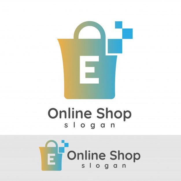 Initial E Logo - Online shopping initial letter e logo design Vector | Premium Download