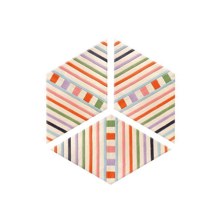 Stripes with Orange Hexagon Logo - LARGE HEXAGON - STRIPE — kinder MODERN